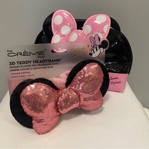 Disney Crème Minnie Mouse make up bag and 3D teddy head band set